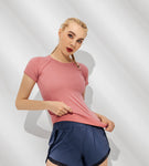 Women's Breathable High Elastic  short sleeve T-shirt