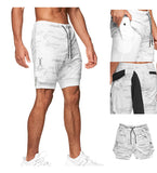 Men’s 2 in 1 Running Shorts Quick Dry Gym Athletic Workout Shorts for Men with Phone Pockets