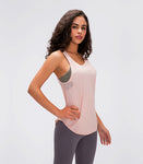 Lady's workout t-shirt casual yoga tank top