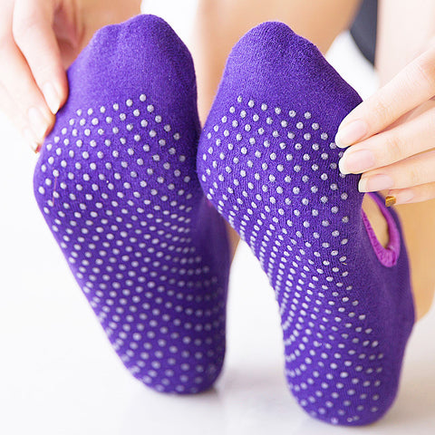 Pilates Hole Instep Non-slip Yoga Socks(3 Pairs,Random Colors)