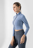 Women's Slim Fit Yoga Workout Jacket Full Zip Running Lightweight Outerwear