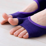 Pilates Non-slip Hole Instep Yoga Socks with Finger(3 Pairs,Random Colors)