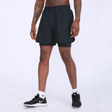 Mens Running 2 in 1 Shorts Workout Gym Training Yoga Sport Inner Compression Tight Perfomance Shorts with Phone Pocket