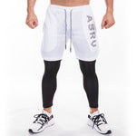Men's 2 in 1 Running Pants with Zipper Pockets Workout Compression Tights Legging