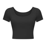 Women's tight O neck smooth fabric T-shirt