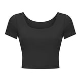 Women's tight O neck smooth fabric T-shirt