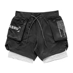 Men’s Running Shorts Quick Dry Gym Athletic Workout Shorts for Men with Zipper Pockets