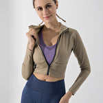 Women's Slim Fit Yoga Workout Jacket Full Zip Running Lightweight Outerwear