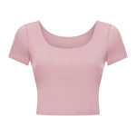 Women's tight O neck smooth fabric T-shirt