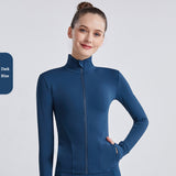 Women's New arrival yoga jacket plus size with zipper and pocket sports top coat