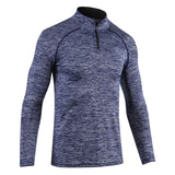 Men's Long Sleeve Quick Dry Lightweight Running Exercise Sports T-Shirt Top with zip