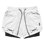 Men's 2 in 1 Running Shorts Gym Workout Quick Dry Mens Shorts with Phone Pocket