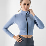 Women's Slim Fit Yoga Workout Jacket Full Zip Running Lightweight Outerwear