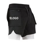 Men’s Running Shorts Quick Dry Gym Athletic Workout Shorts for Men with Zipper Pockets