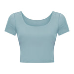 Women's tight O neck smooth fabric T-shirt