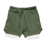 Mens 2 in 1 Running Shorts with Pocket & Towel Loop