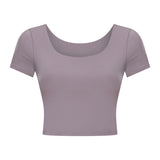 Women's tight O neck smooth fabric T-shirt