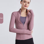 Women's New arrival yoga jacket plus size with zipper and pocket sports top coat