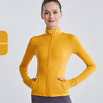 Women's New arrival yoga jacket plus size with zipper and pocket sports top coat