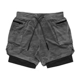 Men’s Running Shorts Quick Dry Gym Athletic Workout Shorts for Men with Zipper Pockets