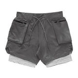 Men’s Running Shorts Quick Dry Gym Athletic Workout Shorts for Men with Zipper Pockets