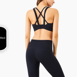 New arrival high impact sports bra with hooks back cross padded yoga bra