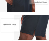 Mens Big & Tall Athletic Basketball Shorts Performance Workout Gym Shorts Zipper Pockets